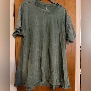 Free People Teal Acid Wash T-shirt